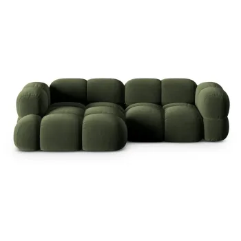 Coltar verde cu tapiterie din catifea (cu colt pe partea dreapta/cu sezlong) Loretto - Cosmopolitan Design imagine