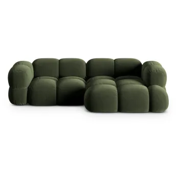 Coltar verde cu tapiterie din catifea (cu colt pe partea stanga/cu sezlong) Loretto - Cosmopolitan Design imagine