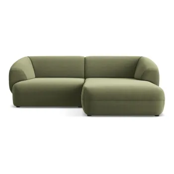 Coltar verde cu tapiterie din catifea (cu colt pe partea stanga) Moana - Makamii imagine