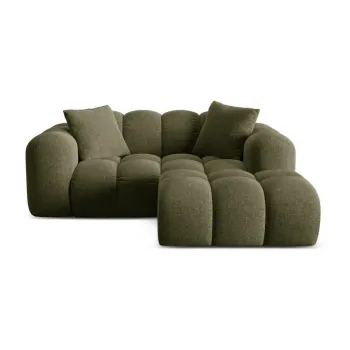 Coltar verde cu tapiterie din chenille (cu colt pe partea stanga/cu sezlong) Treno - Cosmopolitan Design imagine