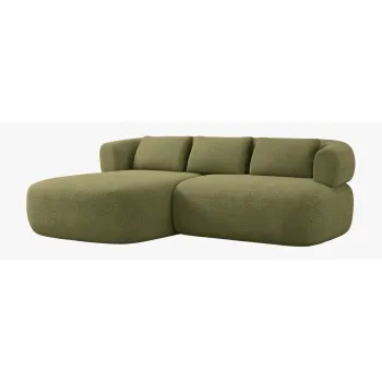 Coltar verde cu tapiterie din tesatura boucle (cu colt pe partea dreapta/cu sezlong) Jenny - Micadoni imagine