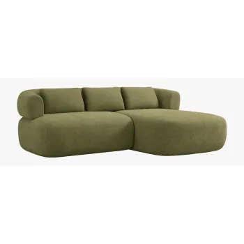 Coltar verde cu tapiterie din tesatura boucle (cu colt pe partea stanga/cu sezlong) Jenny - Micadoni imagine