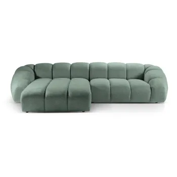 Coltar verde deschis cu tapiterie din catifea Diana - Micadoni Home imagine