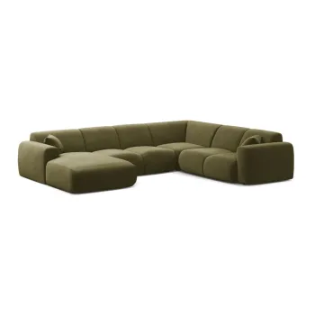 Coltar verde deschis cu tapiterie din catifea (in forma de 