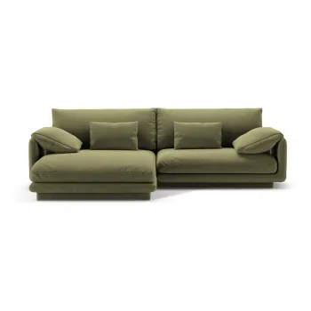 Coltar verde deschis cu tapiterie din tesatura boucle (cu colt pe partea dreapta) Torino - Micadoni Home imagine