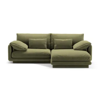 Coltar verde deschis cu tapiterie din tesatura boucle (cu colt pe partea stanga ) Torino - Micadoni Home imagine