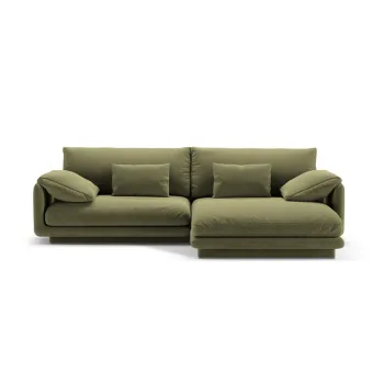 Coltar verde deschis cu tapiterie din tesatura boucle (cu colt pe partea stanga ) Torino - Micadoni Home imagine
