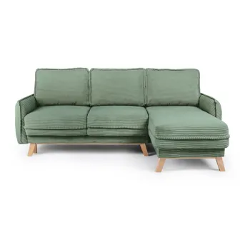 Coltar verde deschis extensibil cu tapiterie din catifea reiata (cu colt variabil) Tori - Bonami Selection imagine