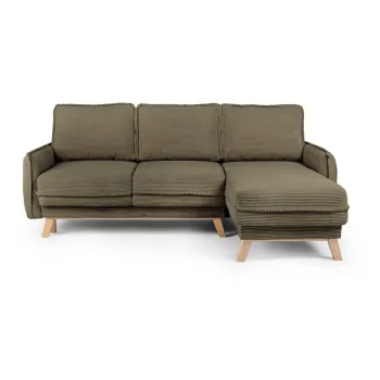 Coltar verde extensibil cu tapiterie din catifea reiata (cu colt variabil) Tori - Bonami Selection imagine