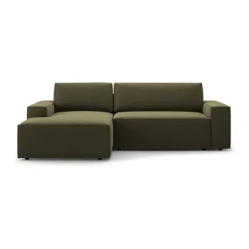 Coltar verde extensibil cu tapiterie din tesatura boucle (cu colt pe partea dreapta) Jodie - Micadoni Home imagine