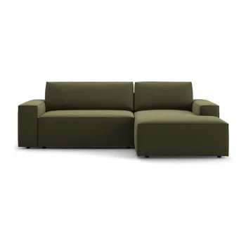 Coltar verde extensibil cu tapiterie din tesatura boucle (cu colt pe partea stanga ) Jodie - Micadoni Home imagine
