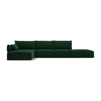 Coltar verde inchis cu tapiterie din catifea (cu colt pe partea dreapta, cu sezlong) Vanda - Mazzini Sofas imagine