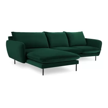 Coltar verde inchis cu tapiterie din catifea (cu coltar pe partea dreapta) Vienna - Cosmopolitan Design imagine