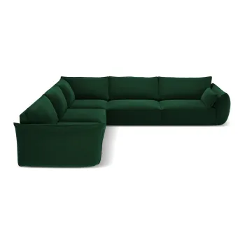 Coltar verde inchis cu tapiterie din catifea Vanda - Mazzini Sofas imagine