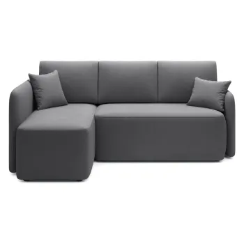 Coltar verde inchis extensibil/cu spatiu de depozitare cu tapiterie din catifea (cu colt pe partea dreapta/cu sezlong) Hadson - ELTAP imagine