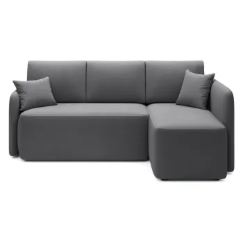 Coltar verde inchis extensibil/cu spatiu de depozitare cu tapiterie din catifea (cu colt pe partea stanga/cu sezlong) Hadson - ELTAP imagine