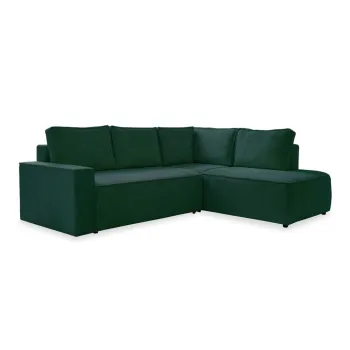 Coltar verde inchis extensibil cu tapiterie din catifea reiata (cu colt pe partea stanga ) Brave Dave - Miuform imagine