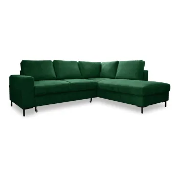 Coltar verde inchis extensibil cu tapiterie din catifea reiata (cu colt pe partea stanga ) Lofty Lilly - Miuform imagine