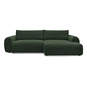 Coltar verde inchis extensibil cu tapiterie din catifea reiata (cu colt pe partea stanga ) Lucien - Bobochic Paris imagine