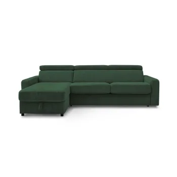 Coltar verde inchis extensibil cu tapiterie din catifea reiata (cu colt variabil) Monaco - Bobochic Paris imagine