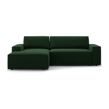 Coltar verde inchis extensibil cu tapiterie din tesatura boucle (cu colt pe partea dreapta) Jodie - Micadoni Home imagine