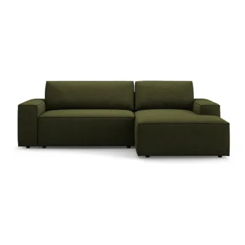Coltar verde inchis extensibil cu tapiterie din tesatura boucle (cu colt pe partea stanga ) Jodie - Micadoni Home imagine
