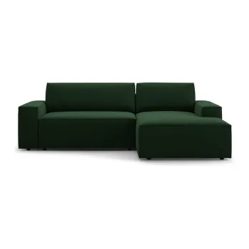 Coltar verde inchis extensibil cu tapiterie din tesatura boucle (cu colt pe partea stanga ) Jodie - Micadoni Home imagine