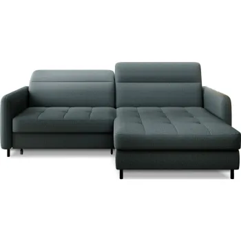 Coltar verde prafuit extensibil/cu spatiu de depozitare cu tapiterie din catifea (cu colt pe partea stanga/cu sezlong) Gomsi - ELTAP imagine