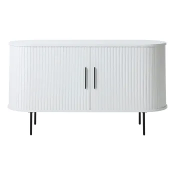 Comoda alba cu usa glisanta 120x76x45 cm Nola - Unique Furniture imagine