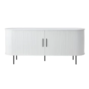 Comoda alba cu usa glisanta 180x76x45 cm Nola - Unique Furniture imagine