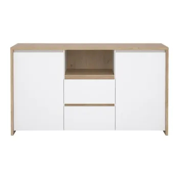 Comoda alba/in culoare naturala cu aspect de lemn de stejar 149x84x48 cm Next - Tvilum imagine