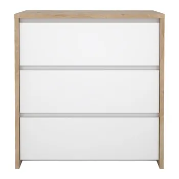 Comoda alba/in culoare naturala cu aspect de lemn de stejar 80x84x48 cm Next - Tvilum imagine
