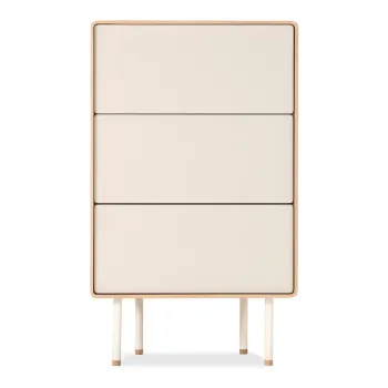 Comoda alba/in culoare naturala inalta din lemn de stejar 60x100 cm Fina - Gazzda imagine