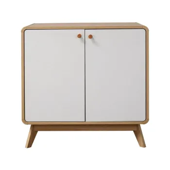 Comoda alba joasa cu aspect de lemn de stejar 75x75 cm Cassie - Storaa imagine