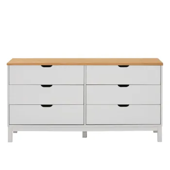 Comoda alba joasa din lemn de pin 150x75 cm Post - Storaa imagine