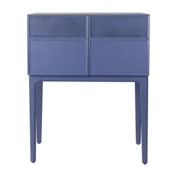 Comoda albastra cu aspect de lemn de stejar 80x100x45 cm June - Zuiver imagine