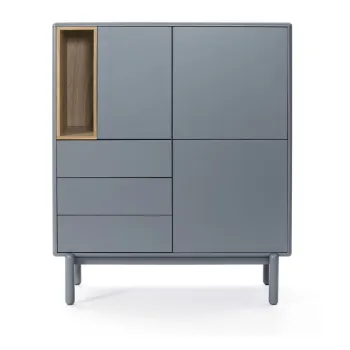 Comoda albastra/gri inalta 100x120 cm Corvo - Teulat imagine