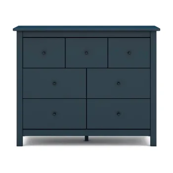 Comoda albastru-inchis joasa din lemn masiv de pin 110x80 cm Misti - Marckeric imagine