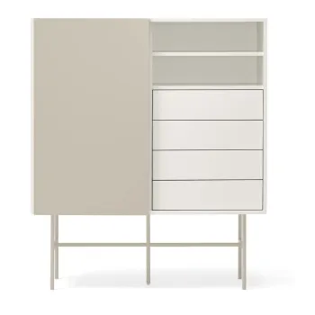 Comoda bej-crem inalta cu usa glisanta 120x140 cm Nube - Teulat imagine