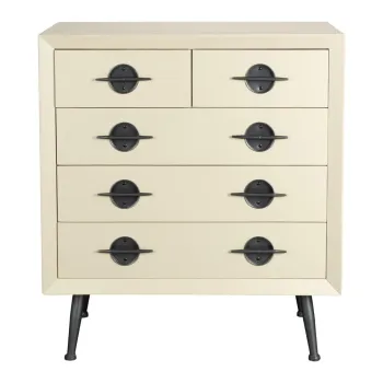 Comoda bej din lemn de arbore de cauciuc 86x86x40 cm Edson - Dutchbone imagine