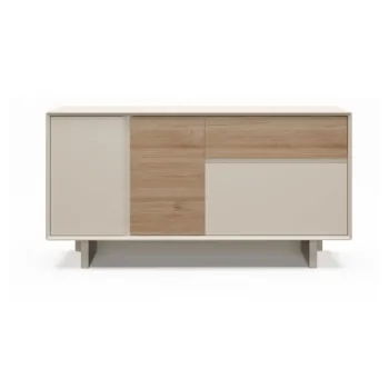 Comoda bej/in culoare naturala cu aspect de lemn de stejar 146x76x45 cm Carpi - Marckeric imagine