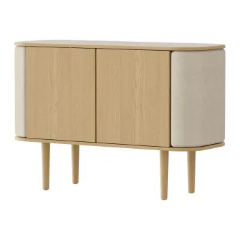 Comoda bej/in culoare naturala joasa cu aspect de lemn de stejar 109x75 cm Treasures - UMAGE imagine