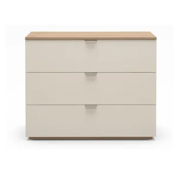 Comoda crem/in culoare naturala cu aspect de lemn de stejar 100x80x40 cm Dennis - Marckeric imagine