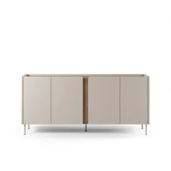 Comoda crem/in culoare naturala cu aspect de lemn de stejar 180x82x40 cm Lucile - Marckeric imagine