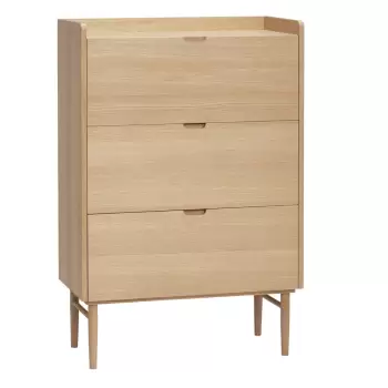 Comoda cu 3 sertare din lemn de stejar H?bsch Hege, natural imagine