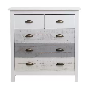 Comoda cu 4 sertare Marckeric Romantica, 79 x 80 cm, alb - gri imagine