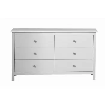 Comoda cu 6 sertare din lemn masiv de pin Marckeric Berna, alb imagine