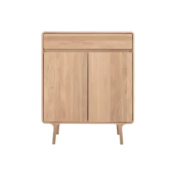 Comoda cu sertar din lemn masiv de stejar Gazzda Fawn imagine