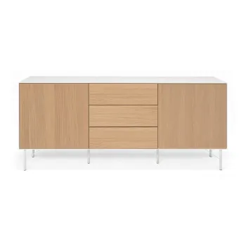 Comoda cu usi cu aspect de lemn Edge by Hammel, alb imagine