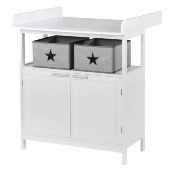Comoda de copii alba cu masa de schimbat 75x100x87 cm Hamburg - Roba imagine